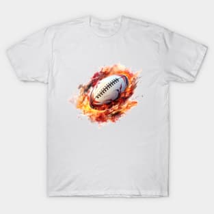 Flamming Rugby Ball T-Shirt